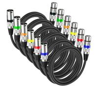 FARYODI Lot de 6 câbles de microphone de 1 m - Câble d'extension audio symétrique XLR - Tressé - Compatible avec microphones, canon pour contrôleur DMX, tables de mixage, haut-parleurs