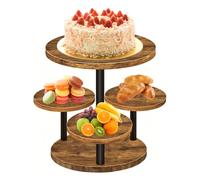 FARYODI Présentoir à gâteau rotatif de 32 cm - 3 étages pour cupcakes et tartes - Plateau à gâteau en acrylique avec plateau rotatif à 360° - Pour mariage, anniversaire, baby shower, réutilisable