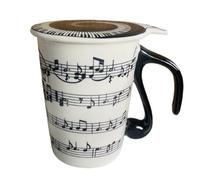 FARYODI Tasse musicale en céramique équipée d'une poignée de notes et d'un motif de notes, pour les amateurs de musique, anniversaire, Noël, fête des mères, Nouvel An, c'est un choix idéal