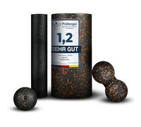 Fas Fit Lot de 4 rouleaux de massage pour fascias Orange Entraînement des fascias pour le dos, la colonne vertébrale, le Pilates Avec poster, carnet d'exercices, ebook et sac de gym Coussin