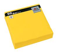 Fasana BigPack Lot de 50 serviettes en papier triple épaisseur Jaune soleil 3 plis 33 x 33 cm