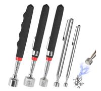 FASBET Lot de 5 aimants télescopiques en acier inoxydable 1,5 LB, 3 LB, 10 LB, 15 LB, 20 LB, outil de ramassage magnétique, tige télescopique