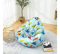 Fasbuy 3D Avion Pouf Poire sans Remplissage, Housse de Fauteuil Poire, Grands Jouets en Peluche de Stockage, Lavable, pour Ado/Salon/Chambre (Hélicoptère,70x80cm)