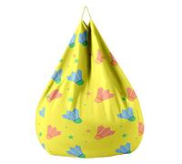 Fasbuy 3D Badminton Pouf Poire sans Remplissage, Housse de Fauteuil Poire, Grands Jouets en Peluche de Stockage, Lavable, pour Ado/Salon/Chambre (Étoile Jaune,80x90cm)