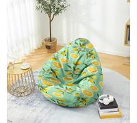 Fasbuy 3D Fruit Pouf Poire sans Remplissage, Housse de Fauteuil Poire, Grands Jouets en Peluche de Stockage, Lavable, pour Ado/Salon/Chambre (Citron,100x120cm)