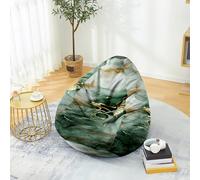 Fasbuy 3D Marbre Pouf Poire sans Remplissage, Housse de Fauteuil Poire, Grands Jouets en Peluche de Stockage, Lavable, pour Ado/Salon/Chambre (Marbre Vert,70x80cm)