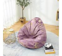 Fasbuy 3D Marbre Pouf Poire sans Remplissage, Housse de Fauteuil Poire, Grands Jouets en Peluche de Stockage, Lavable, pour Ado/Salon/Chambre (Marbre Violet,130x150cm)