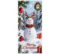 Fasbuy Couverture de Porte Bonhomme Neige Hiver,Bannière de Porte de Noël Élastique,Decoration d'Entrée Noel,Bannière Toile de Fond Decoration Noel Exterieur/Intérieur (90x200cm,Bonhomme de Neige)
