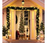 Fasbuy Couverture de Porte Motif Sapin de Noël, Bannière de Porte de Noël, Decoration d'Entrée Noel, Bannière Suspendue Toile de Fond, Decoration Noel Exterieur/Intérieur (90x200cm,Sapin de Noël 2)