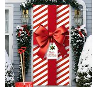 Fasbuy Couverture de Porte Noël Élastique,Bannière de Porte de Noël Élégant,Decoration d'Entrée Noel,Bannière Toile de Fond Decoration Noel Exterieur Intérieur/Extérieur (90x200cm,Rouge de Noël)