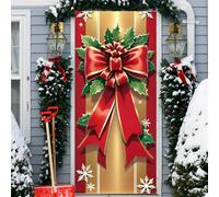 Fasbuy Couverture de Porte Noël Élastique,Bannière de Porte de Noël Élégant,Decoration d'Entrée Noel,Bannière Toile de Fond Decoration Noel Exterieur Intérieur/Extérieur (90x200cm,Flocons de Neige)