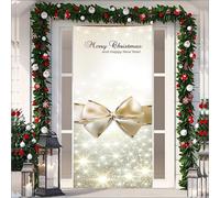 Fasbuy Élégance Couverture de Porte Noël,Bannière de Porte de Noël Élastique,Decoration d'Entrée Noel,Bannière Toile de Fond Decoration Noel Exterieur Intérieur/Extérieur (90x200cm,Joyeux Noël)