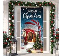 Fasbuy Élégance Couverture de Porte Noël,Bannière de Porte de Noël Élastique,Decoration d'Entrée Noel,Bannière Toile de Fond Decoration Noel Exterieur Intérieur/Extérieur (90x200cm,Sapin de Noël 3)