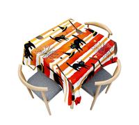 Fasbuy Halloween Nappe Carrée avec Pince, Nappe de Table Anti Tache Lavable Table Basse Nape Polyester, pour Salle à Manger Pique-Nique Restaurant (Chat,100x100cm)