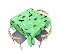 Fasbuy Halloween Nappe Carrée avec Pince, Nappe de Table Anti Tache Lavable Table Basse Nape Polyester, pour Salle à Manger Pique-Nique Restaurant (Corbeau,80x80cm)