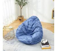 Fasbuy Housse de Pouf Poire (sans Remplissage), Housse de Fauteuil Poire, 3D Marbre, Lavable, pour Enfants, Ado, Adultes, Salon, Chambre (Marbre Bleu,70x80cm)