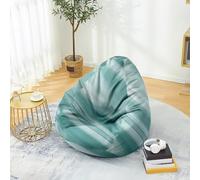 Fasbuy Housse de Pouf Poire (sans Remplissage), Housse de Fauteuil Poire, 3D Marbre, Lavable, pour Enfants, Ado, Adultes, Salon, Chambre (Marbre Vert,100x120cm)