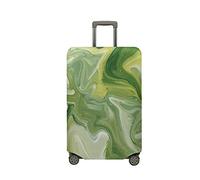 Fasbuy Housse Valise pour Bagages, Housse de Valise Marbre 3D Lavable Elastique, Protection Valise de Voyage Protector pour 18-32 Pouce Valise (vert haricot,M)