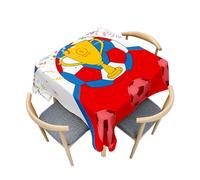 Fasbuy Impression Football Carrée Nappe avec Pince Nappe de Table Anti Tache, Lavable Table Basse Nape en Polyester, pour Salle à Manger Pique-Nique Fête (Rouge,150x150cm)