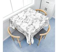 Fasbuy Nappe Carrée, 3D Imprimé Marbre Nappe de Table avec Pince Anti Tache, Lavable Table Basse Nape en Polyester, pour Salle à Manger Pique-Nique Restaurant Fête (Gris,100x100cm)