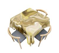 Fasbuy Nappe de Cuisine Carrée, Style Marbre 3D Nappe Anti Tache Élégante Table Basse Nape en Polyester pour Fête Jardin Café Salle à Manger Banquet Restaurant, 4 Pince (Couleur Or,60x60cm)