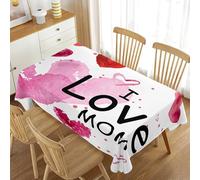 Fasbuy Nappe rectangulaire, Blanche, Anti Tache, Nappe de Table, Anti Taches, enduite, Housse de Table, fête des Mères (Amour Rose,150x260cm)