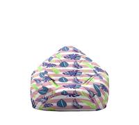 Fasbuy Pouf Poire sans Remplissage, Grande Pouf pour Enfant Adulte, Imprimé de Feuilles Vertes Housse Sac Haricots, Salon Chambre Rangement de Jouets Stockage (Rayure,70x80cm)
