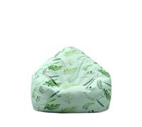 Fasbuy Pouf Poire sans Remplissage, Grande Pouf pour Enfant Adulte, Imprimé de Feuilles Vertes Housse Sac Haricots, Salon Chambre Rangement de Jouets Stockage (Cyan,80x90cm)