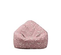 Fasbuy Pouf Poire sans Remplissage, Housse de Pouf de Rangement Lavable et Doux 3D Fleurs Printanières Bean Bag pour Enfant Ado Adulte (Gris poudré,70x80cm)