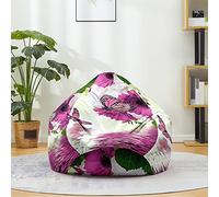Fasbuy Pouf Poire sans Remplissage, Impression Papillon 3D Housse de Coton et Lin, Lavable Housse de Fauteuil Poire, Grande Pouf pour Enfant Ado Adulte (Chrysanthème,XXL)