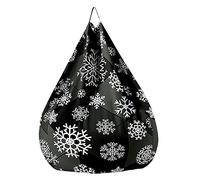 Fasbuy Pouf Poire sans Remplissage, Imprimé Flocon de Neige Housse de Coton et Lin, Lavable Housse de Fauteuil Poire, Grande Pouf pour Enfant Ado Adulte (Gris foncé,S)