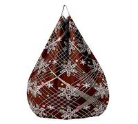 Fasbuy Pouf Poire sans Remplissage, Imprimé Flocon de Neige Housse de Coton et Lin, Lavable Housse de Fauteuil Poire, Grande Pouf pour Enfant Ado Adulte (Marron,XXL)