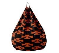 Fasbuy Pouf Poire sans Remplissage, Imprimé Géométrique Housse de Coton et Lin, Lavable Housse de Fauteuil Poire, Grande Pouf pour Enfant Ado Adulte (Orange,XXL)