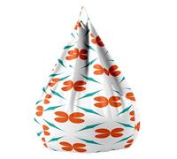 Fasbuy Pouf Poire sans Remplissage, Imprimé Géométrique Housse de Coton et Lin, Lavable Housse de Fauteuil Poire, Grande Pouf pour Enfant Ado Adulte (Symétrique,XL)