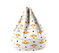 Fasbuy Pouf Poire sans Remplissage, Imprimé Géométrique Housse de Coton et Lin, Lavable Housse de Fauteuil Poire, Grande Pouf pour Enfant Ado Adulte (Jaune,XL)