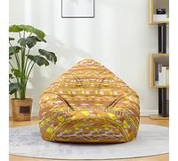 Fasbuy Pouf Poire sans Remplissage, Style Bohème 3D Housse de Coton et Lin, Lavable Housse de Fauteuil Poire, Grande Pouf pour Enfant Ado Adulte (Jaune,80x90cm)