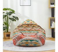 Fasbuy Pouf Poire sans Remplissage, Style Bohème 3D Housse de Coton et Lin, Lavable Housse de Fauteuil Poire, Grande Pouf pour Enfant Ado Adulte (Géométrique,130x150cm)