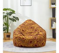 Fasbuy Pouf Poire sans Remplissage, Style Bohème 3D Housse de Coton et Lin, Lavable Housse de Fauteuil Poire, Grande Pouf pour Enfant Ado Adulte (Kaki,130x150cm)