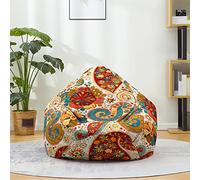 Fasbuy Pouf Poire sans Remplissage, Style Bohème 3D Housse de Coton et Lin, Lavable Housse de Fauteuil Poire, Grande Pouf pour Enfant Ado Adulte (Boho,100x120cm)