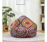 Fasbuy Pouf Poire sans Remplissage, Style Bohème 3D Housse de Coton et Lin, Lavable Housse de Fauteuil Poire, Grande Pouf pour Enfant Ado Adulte (Rouge,70x80cm)