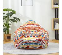 Fasbuy Pouf Poire sans Remplissage, Style Bohème 3D Housse de Coton et Lin, Lavable Housse de Fauteuil Poire, Grande Pouf pour Enfant Ado Adulte (Orange,70x80cm)
