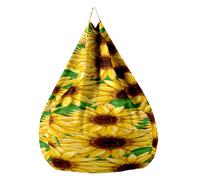Fasbuy Pouf Poire sans Remplissage, Tournesol Print 3D Housse de Coton et Lin, Lavable Housse de Fauteuil Poire, Grande Pouf pour Enfant Ado Adulte (Soleil,XXL)