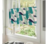 Fasbuy Rideaux Cuisine Court Brise-bise, 1 Pièce Translucide à Passe-Tringle Décoration Moderne Intérieur Café pour Portes Fenetre Chambre Petite Fenêtre (Feuillage 3,137x45cm)