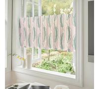 Fasbuy Rideaux Cuisine Court Brise-bise, 1 Pièce Translucide à Passe-Tringle Décoration Moderne Intérieur Café pour Portes Fenetre Chambre Petite Fenêtre (Feuillage 4,137x45cm)