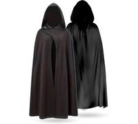 FASCHINFEVER Cape avec capuche noir - Pour Halloween, carnaval et carnaval Costume de vampire pour enfants et adultes