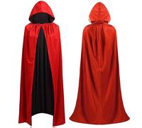 FASCHINFEVER Cape avec capuche rouge et noir - Pour Halloween, carnaval et carnaval Costume de vampire pour enfants et adultes, des deux côtés