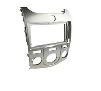 Fascia du Panneau Radio pour Kia pour Forte pour Autoradio Manuel Fascia AC 9 Pouces Écran Tableau De Bord Installation Montage Kit Garniture Stéréo Beze(Argent)