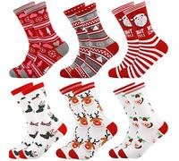 Fascigirl Christmas Socks Cute Cartoon Breathable Cotton Socks Crew Socks for Women