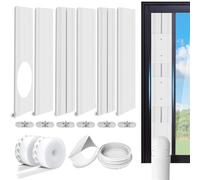FASCINATDECO Kit de Fenêtre Climatiseur Mobile, Kit de Glissière de Fenêtre Climatiseur Portable, Kit Calfeutrage Fenêtre Coulissante Climatiseur Mobile avec Adaptateur de Tuyau