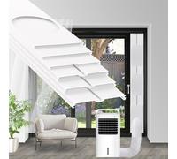 FASCINATDECO Kit Fenêtre Climatiseur Mobile, Kit Calfeutrage Climatiseur pour Porte Fenêtre, Kit Calfeutrage Fenetre Climatiseur Mobile avec Adaptateur de Tuyau (Ø15cm, 43-229cm)